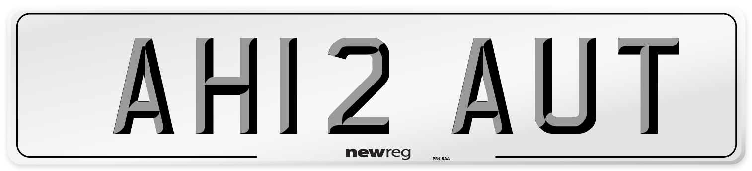 AH12 AUT Number Plate from New Reg